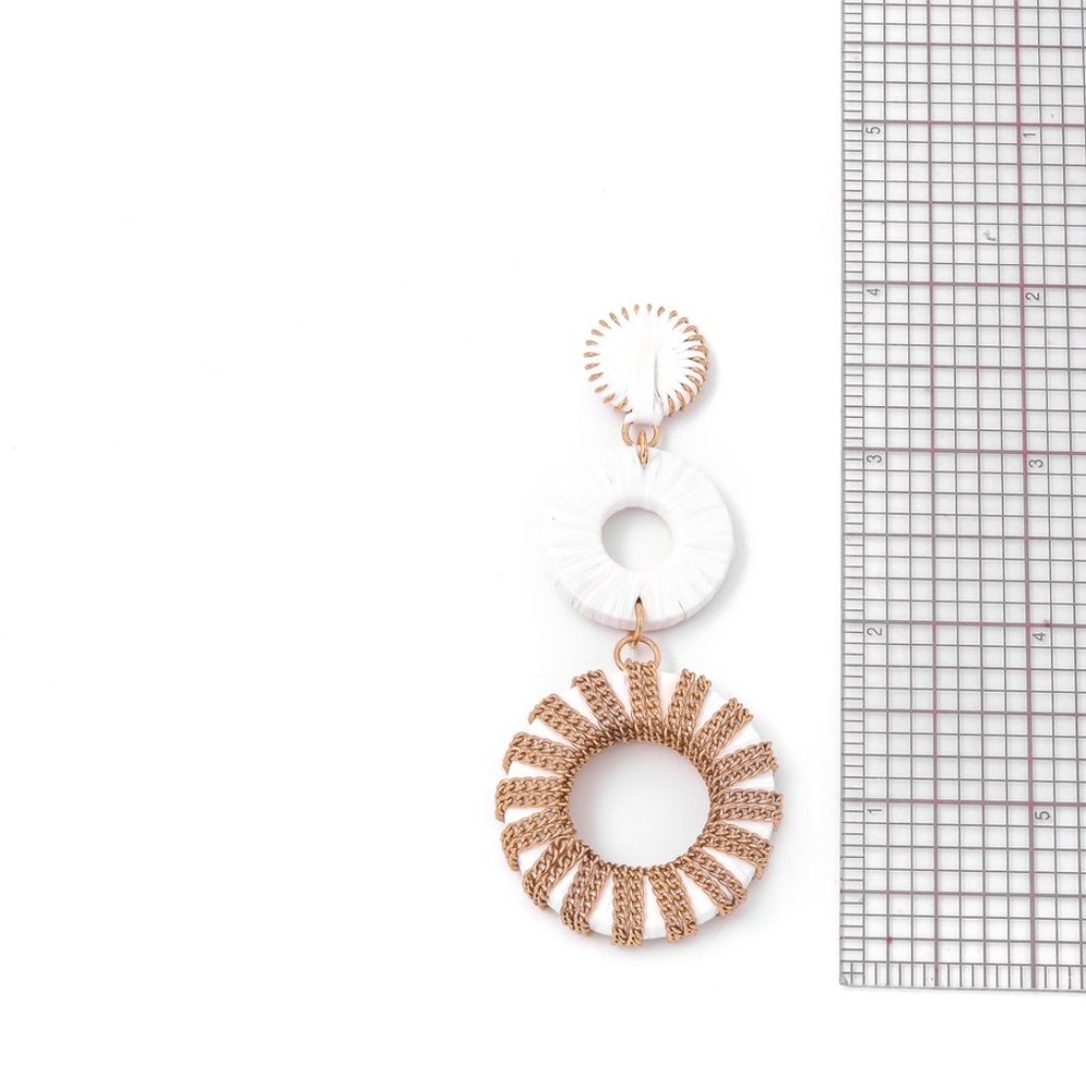 Triple Circle Wrap Chain Earrings - Picture 2 of 2